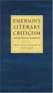 Cover of: Emerson's literary criticism