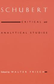 Cover of: Schubert: Critical and Analytical Studies