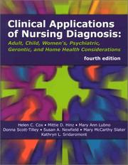 Cover of: Clinical applications of nursing diagnosis by Helen C. Cox ... [et al.].