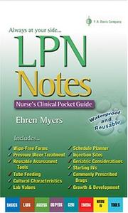 Cover of: LPN Notes: Nurse's Clinical Pocket Guide