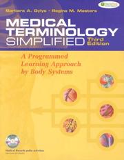 Cover of: Medical Terminology Simplified by Barbara A. Gylys, Regina M. Masters