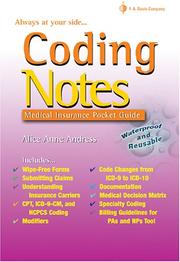 Cover of: Coding Notes: Medical Insurance Pocket Guide (Davis's Notes)