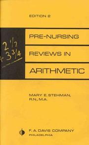 Cover of: Pre-Nursing Reviews in Arithmetic by Mary E. Stehman