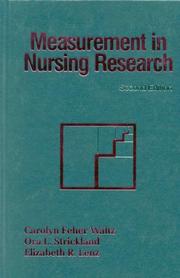 Cover of: Measurement in nursing research