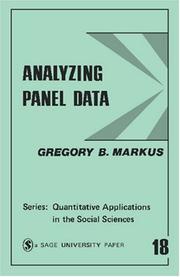 Cover of: Analyzing panel data by Gregory B. Markus