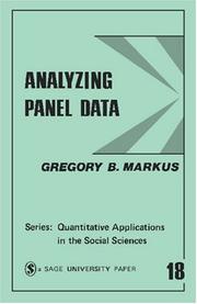 Analyzing panel data by Gregory B. Markus