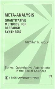 Cover of: Meta-analysis: quantitative methods for research synthesis