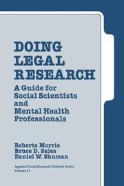 Cover of: Doing Legal Research by Roberta A. Morris, Bruce D. Sales, Daniel W. Shuman