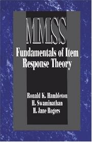 Fundamentals of item response theory by Ronald K. Hambleton