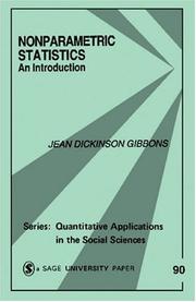 Cover of: Nonparametric statistics: an introduction