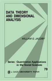 Cover of: Data Theory and Dimensional Analysis (Quantitative Applications in the Social Sciences)
