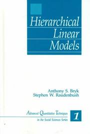 Cover of: Hierarchical linear models: applications and data analysis methods