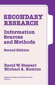 Cover of: Secondary research: information sources and methods