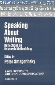 Cover of: Speaking about writing: reflections on research methodology