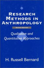 Cover of: Research methods in anthropology by H. Russell Bernard