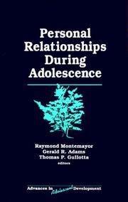 Cover of: Personal Relationships During Adolescence (Advances in Adolescent Development)