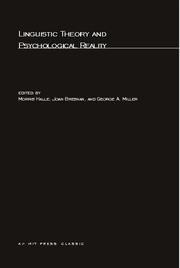 Cover of: Linguistic Theory and Psychological Reality (Mit Bicentennial Studies Series: N0. 4)