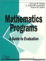 Cover of: Mathematics programs: a guide to evaluation