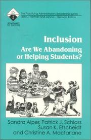 Cover of: Inclusion by Sandra K. Alper, Patrick J. Schloss, Susan K. Etscheidt, Christine A. Macfarlane