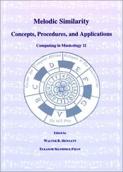 Cover of: Melodic Similarity: Concepts, Procedures, and Applications