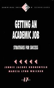 Job strategies by Jennie J. Kronenfeld, Jennie Jacobs Kronenfeld, Marcia Lynn Whicker