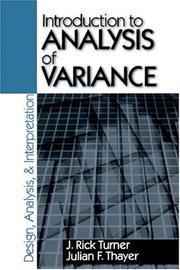 Cover of: Introduction to Analysis of Variance by J. Rick Turner, J . Rick Turner, Julian F. Thayer, J . Rick Turner, Julian F. Thayer