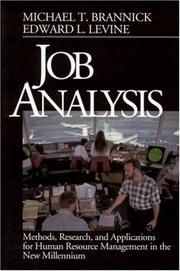 Cover of: Job Analysis: Methods, Research, and Applications for Human Resource Management in the New Millennium