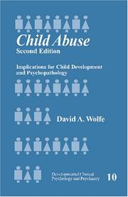Cover of: Child Abuse: Implications for Child Development and Psychopathology (Developmental Clinical Psychology and Psychiatry)