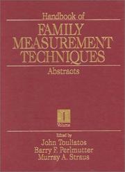 Cover of: Handbook of family measurement techniques