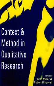 Cover of: Context and Method in Qualitative Research by Gale Miller, Robert Dingwall