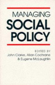 Cover of: Managing social policy