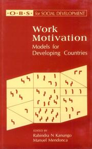 Cover of: Work motivation: models for developing countries