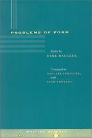 Cover of: Problems of Form (Writing Science) by Dirk Baecker