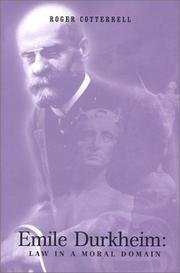 Cover of: Emile Durkheim: Law in a Moral Domain (Jurists: Profiles in Legal Theory) by Roger Cotterrell