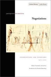 Cover of: Negotiations: interventions and interviews, 1971-2001