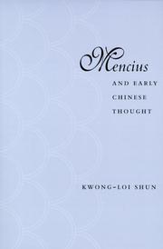 Cover of: Mencius and Early Chinese Thought by Kwong-loi Shun