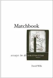 Cover of: Matchbook: Essays in Deconstruction (Meridian: Crossing Aesthetics)