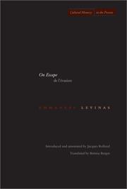 Cover of: On Escape by Emmanuel Levinas, Emmanuel Levinas