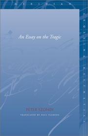 Cover of: An essay on the tragic by Peter Szondi