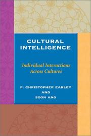 Cultural Intelligence by P. Christopher Earley, Soon Ang