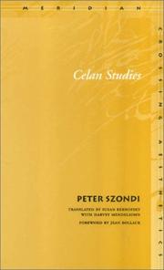 Cover of: Celan Studies (Meridian: Crossing Aesthetics)