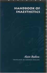 Cover of: Handbook of Inaesthetics (Meridian: Crossing Aesthetics) by Alain Badiou