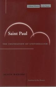 Cover of: Saint Paul: The Foundation of Universalism (Cultural Memory in the Present)