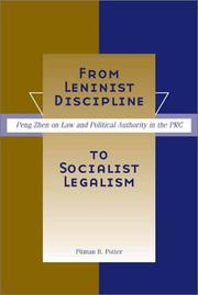 Cover of: From Leninist Discipline to Socialist Legalism by Pitman Potter