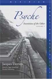 Cover of: Psyche: Inventions of the Other, Volume I (Meridian: Crossing Aesthetics)