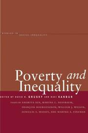 Cover of: Poverty and inequality