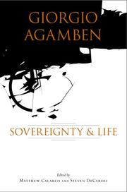Cover of: Giorgio Agamben: Sovereignty and Life