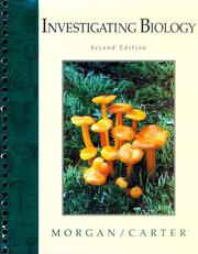 Cover of: Investigating Biology by Judith Giles Morgan, Judith Giles Morgan