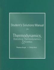 Cover of: Student's Solutions Manual for Thermodynamics, Statistical Thermodynamics, & Kinetics