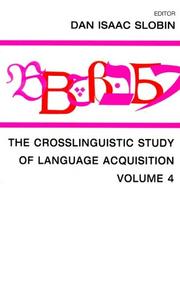 Cover of The Crosslinguistic Study of Language Acquisition